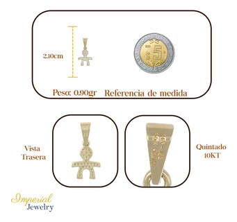Foto 2 | Dije En Figura De Niño Con Incrustación De Zirconia En Oro De 10k