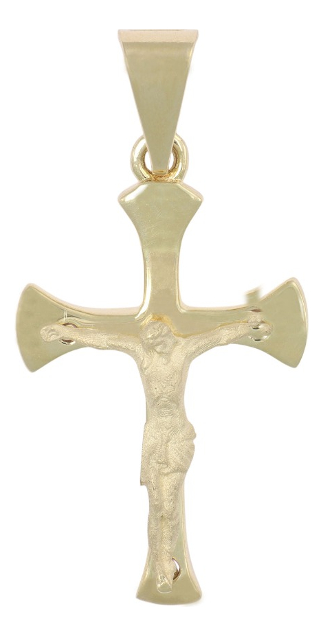 Foto 2 pulgar | Dije en Figura De Cruz Con Cristo Arenado En Oro 10k