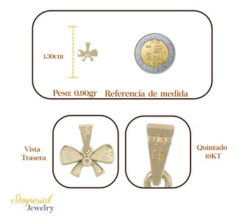 Foto 2 | Dije En Figura De Moño Incrustación De Zirconia 10k
