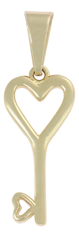 Foto 2 pulgar | Dije con Figura De Llave En Forma De Corazón En Oro 10k
