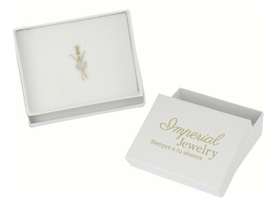 Foto 3 | Dije En Figura De Bailarina Con Zirconias, En Oro De 10k 1.1 Grm