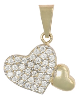 Foto 1 | Dije En Figura De Dos Corazones Con Incrustaciones De Zirconia 10k 2.10 Grm
