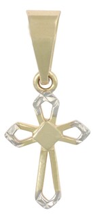 Foto 1 | Dije Figura De Cruz Semi Diamantada En Oro 10k