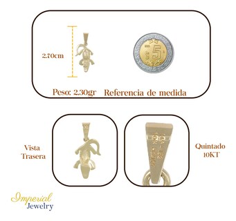 Foto 2 | Dije de Cocodrilo En Oro De 10k