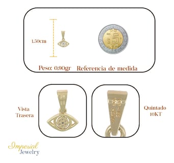 Foto 2 | Dije En Figura De Ojo Turco Con Zirconia En Oro 10K