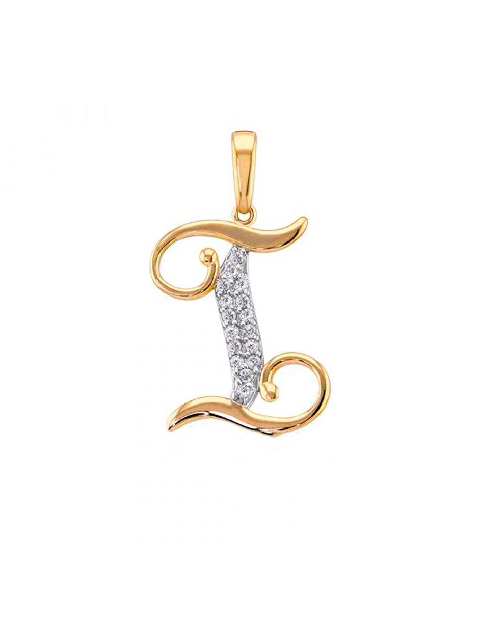 Dije Letra I 14k Oro Abba Joyas