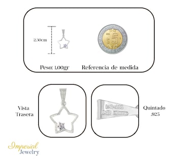 Foto 2 | Dije De Plata 925 De Estrella Con Zirconia