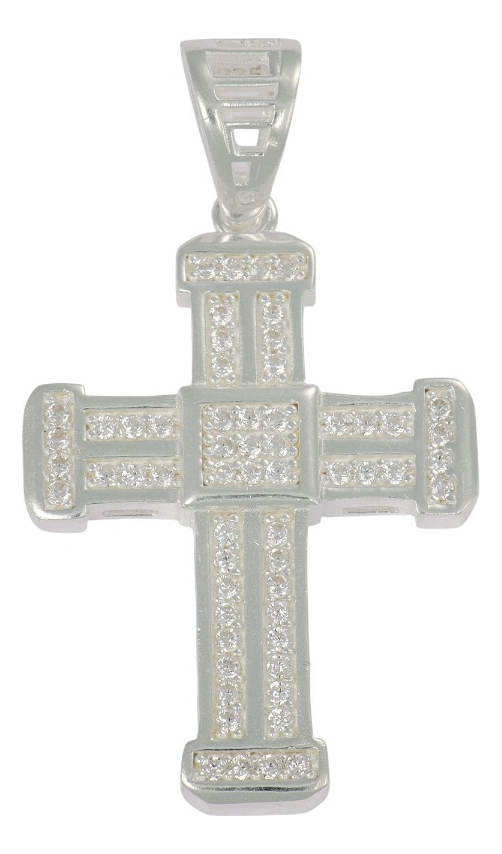 Foto 1 | Dije Turco De Plata 925 De Cruz Clasica Con  Zirconia