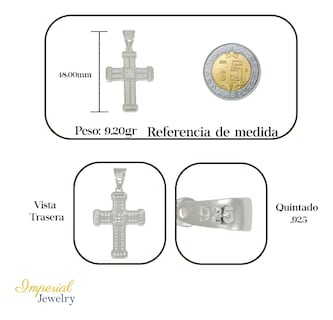 Foto 2 | Dije Turco De Plata 925 De Cruz Clasica Con Zirconia
