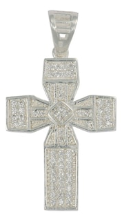 Foto 1 | Dije Turco De Plata 925 De Cruz Cuadrada Con Zirconia