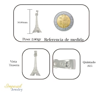 Foto 2 | Dije De Plata Ley 925 De La Torre Eiffel Pulido