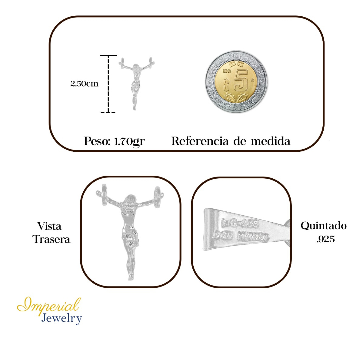 Foto 3 pulgar | Dije  De Plata Ley 925  De Jesus Con  Zirconia
