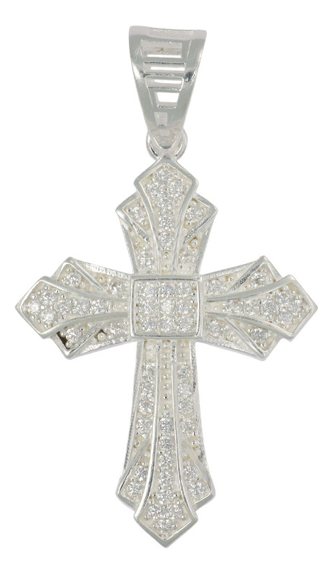 Dije Turco de Plata con Diseño de Cruz