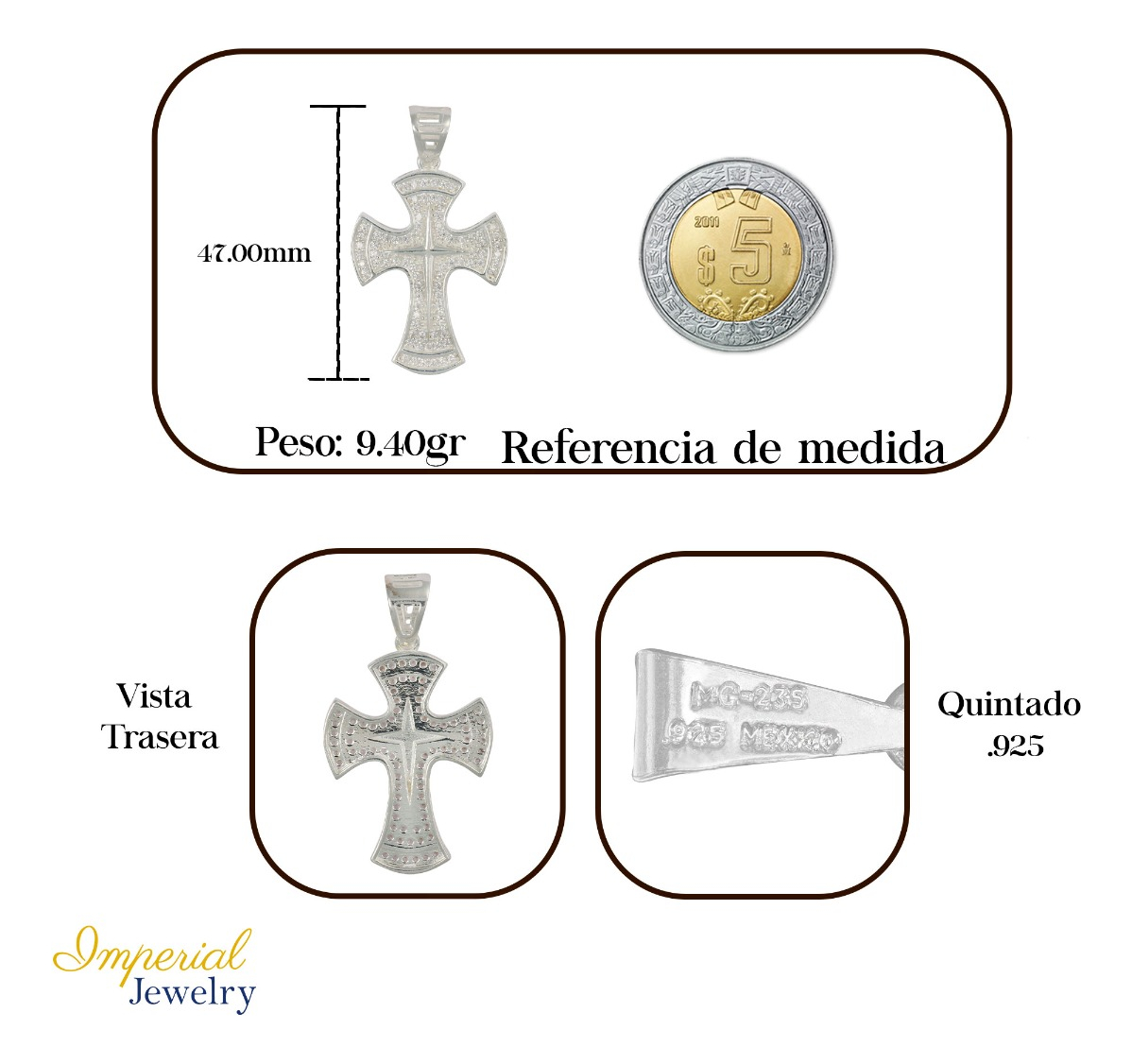Foto 2 | Dije de Plata con Diseño de Cruz