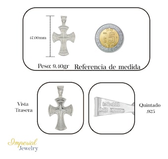 Foto 2 | Dije de Plata con Diseño de Cruz