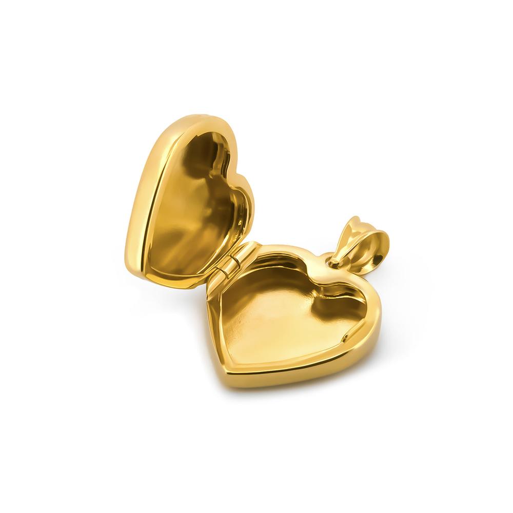 Foto 3 pulgar | Dije Corazón Relicario Liso Oro Sólido 10k