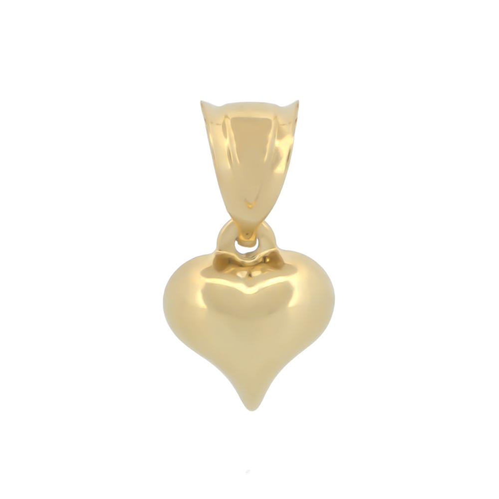Dije Corazón Chico Liso 8 Mm Oro Sólido 14k