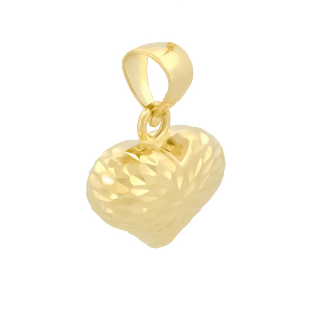 Foto 3 pulgar | Dije Corazón Facetado 1 Cm Oro Sólido 14k