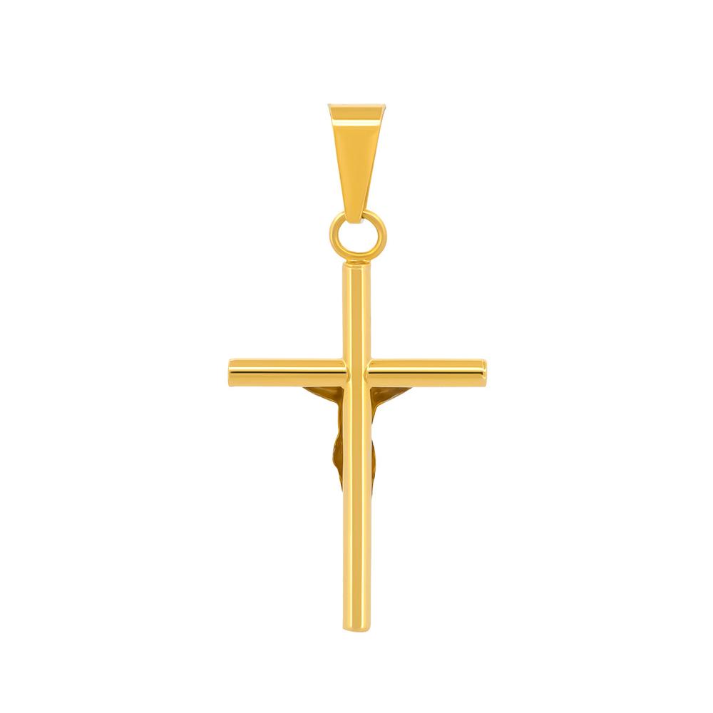 Foto 3 pulgar | Dije Cristo Tubo Liso 3.0 Cm Oro Sólido 10k