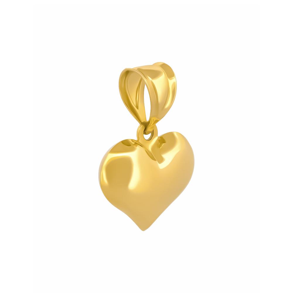 Foto 3 pulgar | Dije Corazón Liso 1.0 Cm Oro Sólido 14k