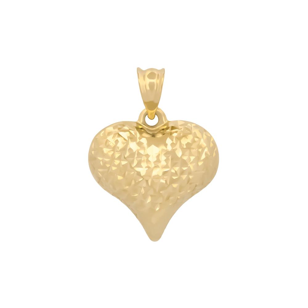 Dije Corazon Facetado 1.3 Cm Oro Amarillo 10k