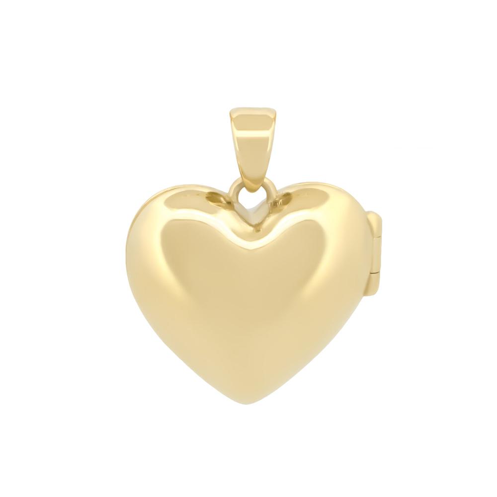 Foto 2 pulgar | Dije Corazón Relicario Liso 1.5 Cm Oro Sólido 14k