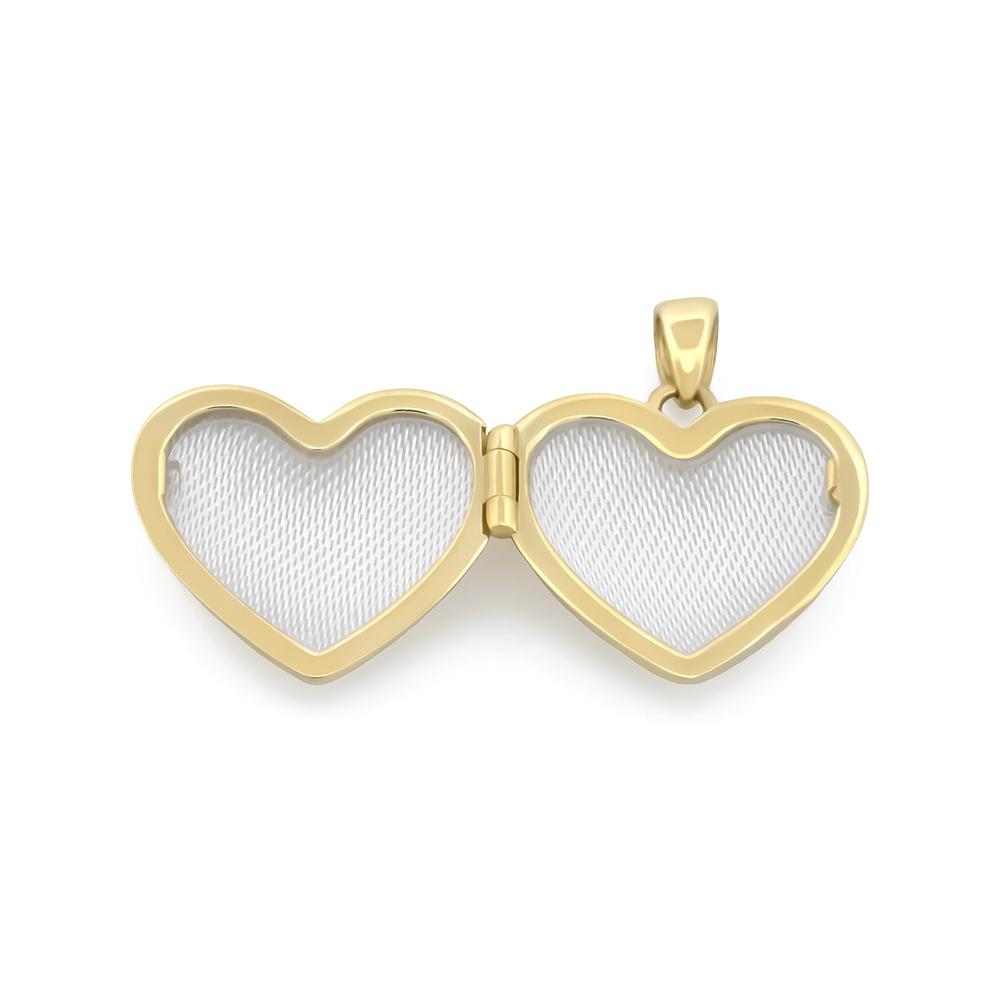 Foto 4 pulgar | Dije Corazón Relicario Liso 1.5 Cm Oro Sólido 14k
