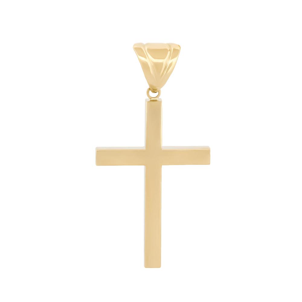 Dije Cruz Lisa 3.0 Cm Oro Sólido 10k