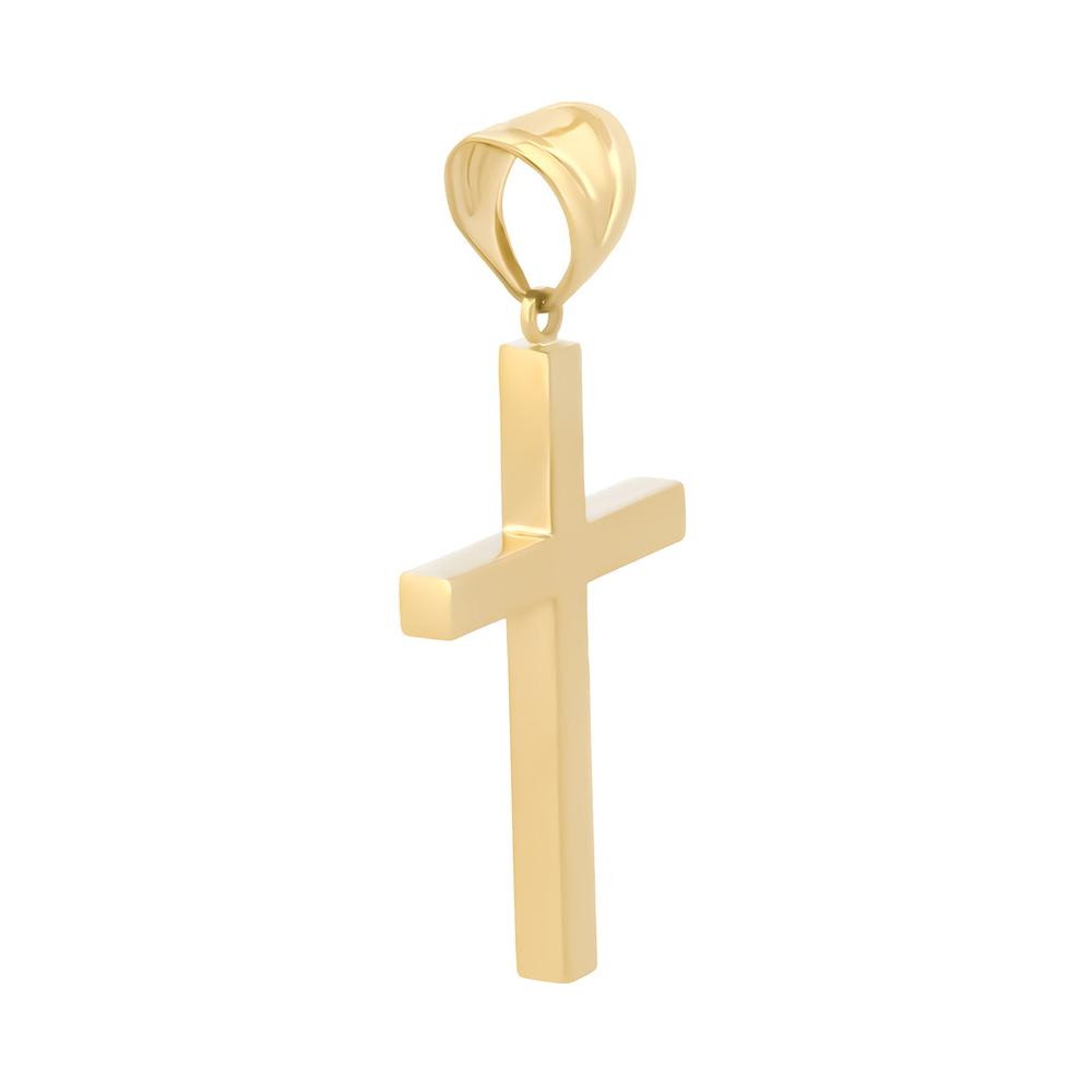 Foto 3 pulgar | Dije Cruz Lisa 3.0 Cm Oro Sólido 10k
