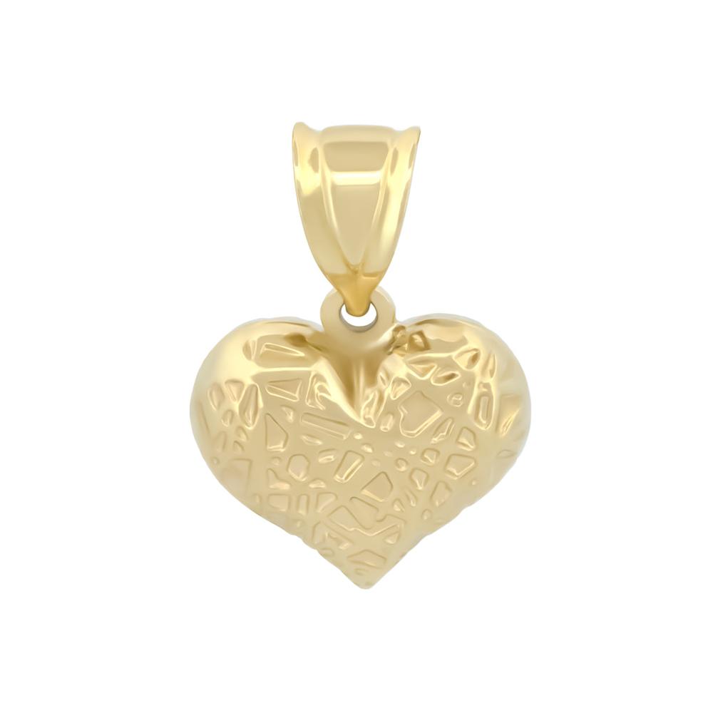Dije Corazón Lineas Oro Amarillo Sólido 10k