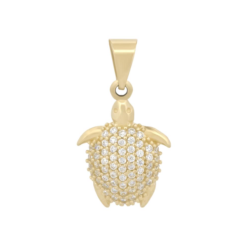 Dije Tortuga Piedras 1.5 Cm Oro Sólido 10k