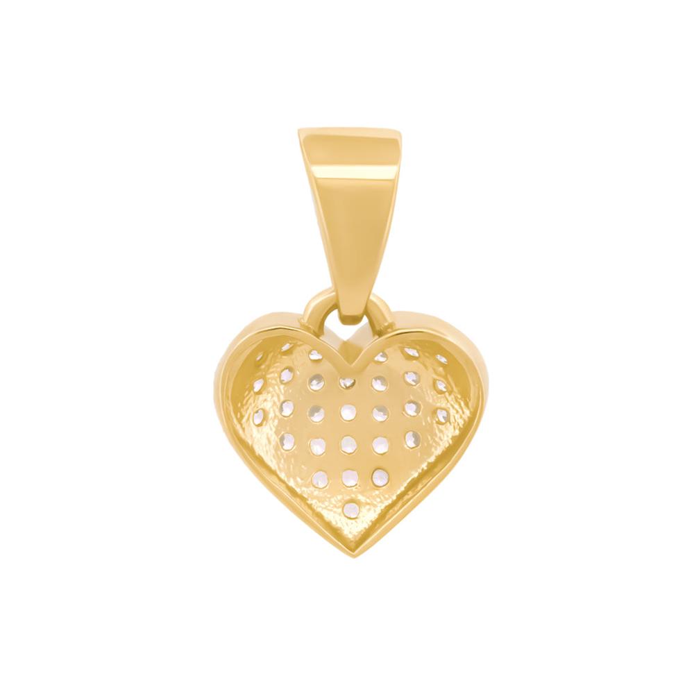 Foto 3 pulgar | Dije Corazón Zirconias 0.9 Cm Oro Sólido 10k