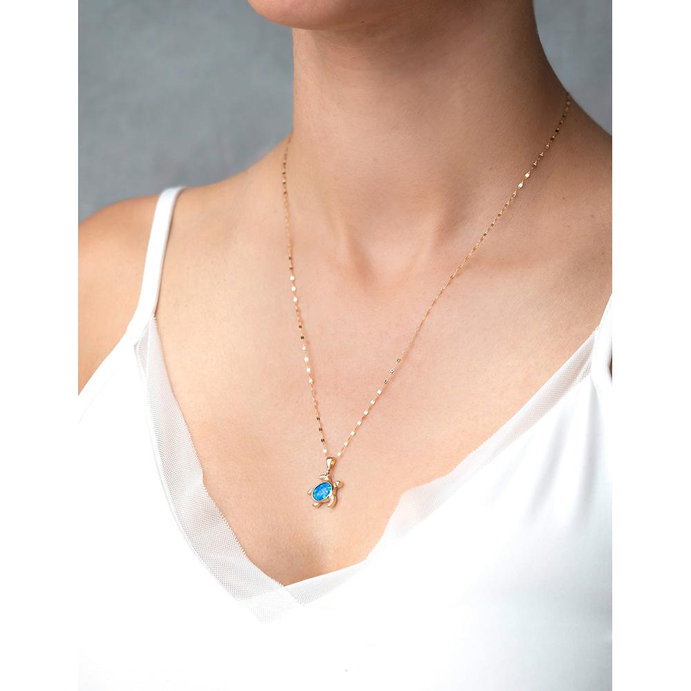 Dije Tortuga Opalo 1.5 Cm Oro Sólido 14k