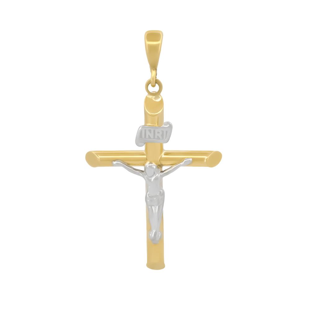 Dije Cristo Tubular 3.0 Cm Oro Sólido 10k
