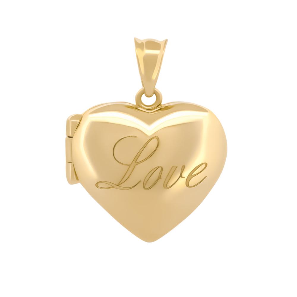 Dije Corazón Relicario Love Oro Sólido 10k