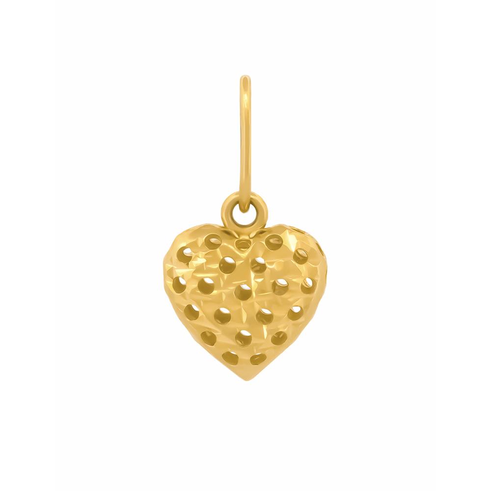 Dije Corazón Puntos 8 Mm Oro Sólido 14k