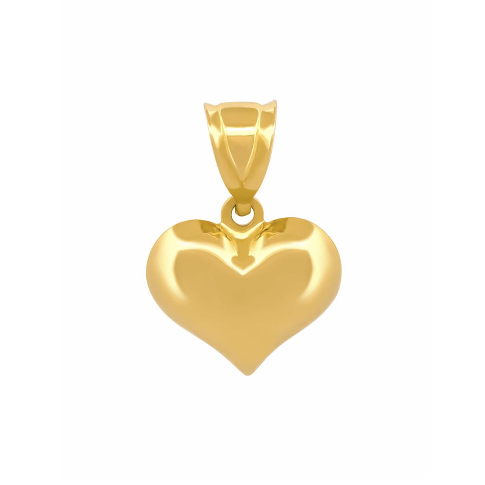 Dije Corazón Liso 1.1 Cm Oro Sólido 14k