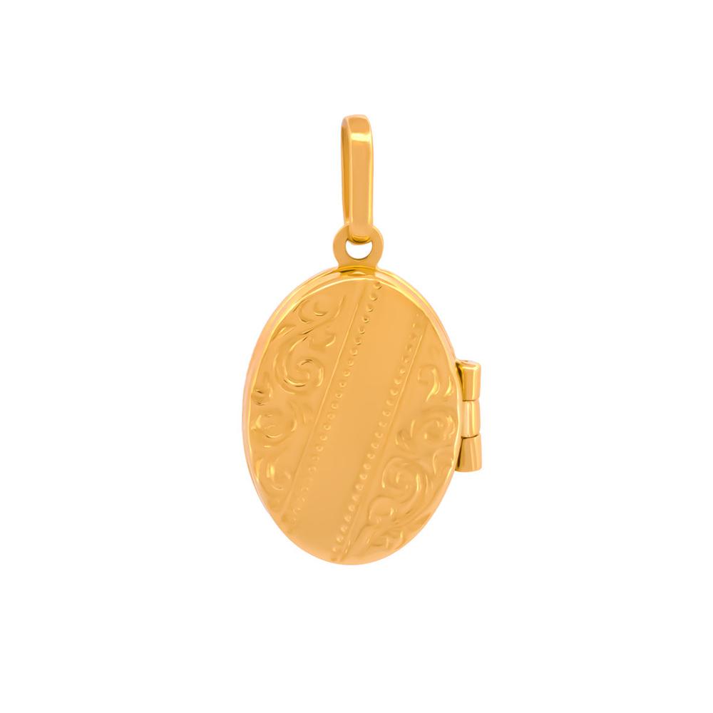 Dije Relicario Oval 2 Vistas Facetado Oro Sólido 10k