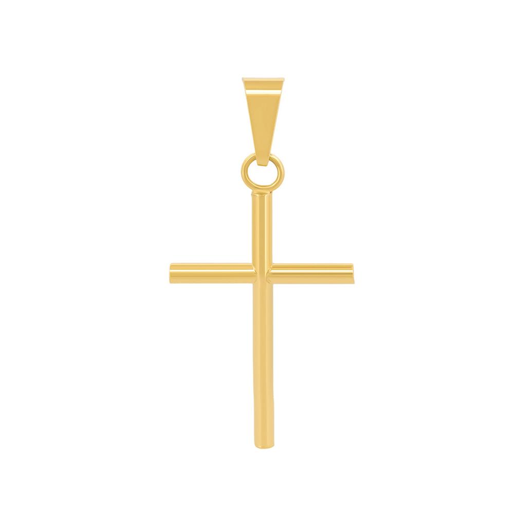 Dije Cruz Tubo 2.6 Cm Oro 10k