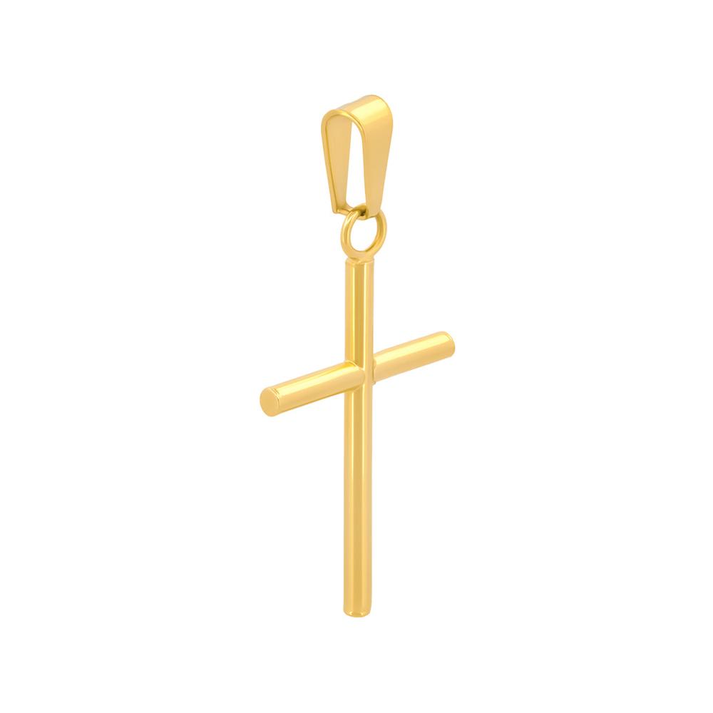 Foto 3 pulgar | Dije Cruz Tubo 2.6 Cm Oro 10k