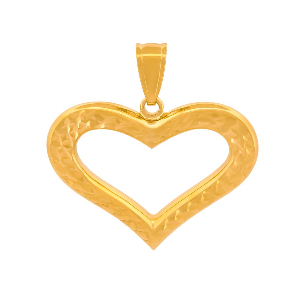 Foto 1 | Dije Corazón Contorno 2 Vistas 2.5 Cm Oro Sólido 14k