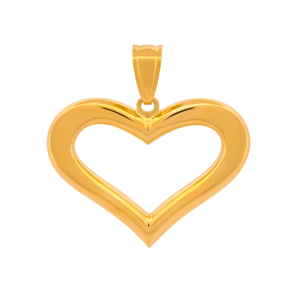 Foto 2 | Dije Corazón Contorno 2 Vistas 2.5 Cm Oro Sólido 14k