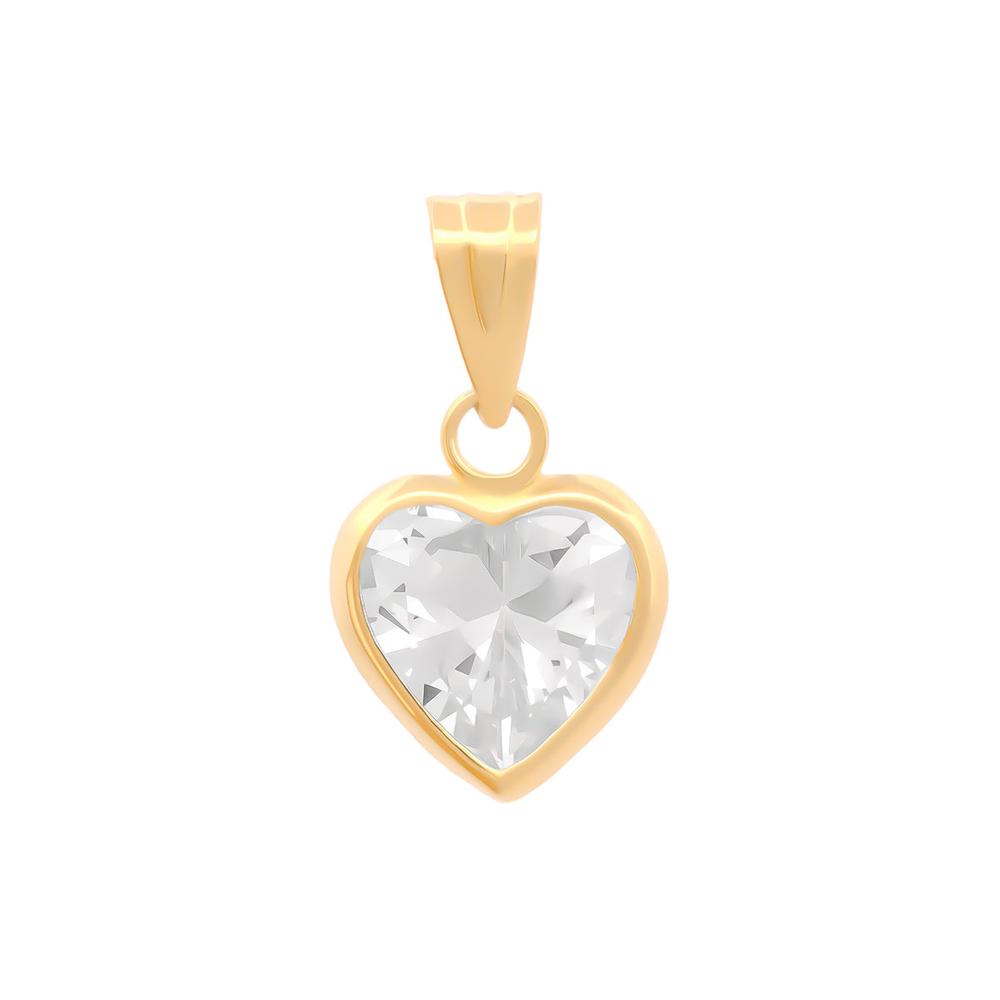 Dije Corazón Bisel 8 Mm Oro Sólido 10k