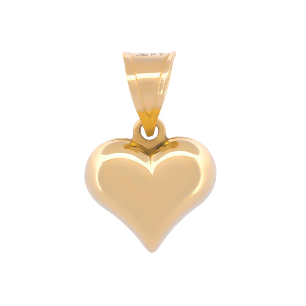 Foto 2 pulgar | Hermoso Dije Corazón Liso 1 Cm Oro Sólido 14k
