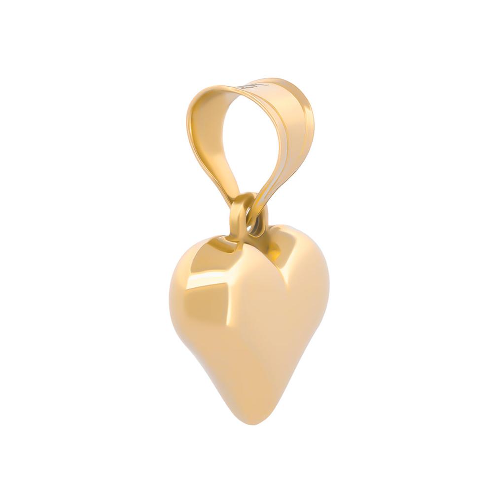 Foto 3 pulgar | Hermoso Dije Corazón Liso 1 Cm Oro Sólido 14k