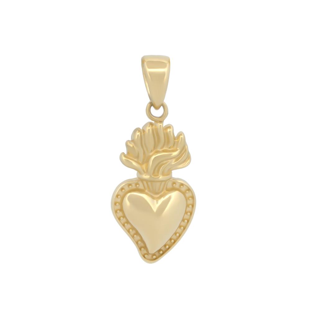 Foto 2 pulgar | Dije Corazón De Jesus Oro Sólido Amarillo 10k