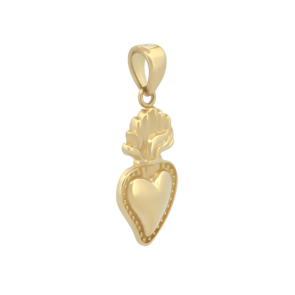 Foto 3 pulgar | Dije Corazón De Jesus Oro Sólido Amarillo 10k