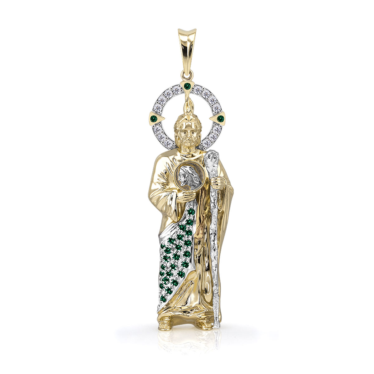 Foto 1 | San Judas Tadeo Manto Verde Mediano 10k Oro