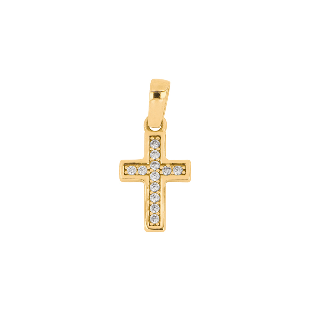 Foto 2 pulgar | Cruz Zekie 7196 Oro 14k Amarillo Con Zirconias