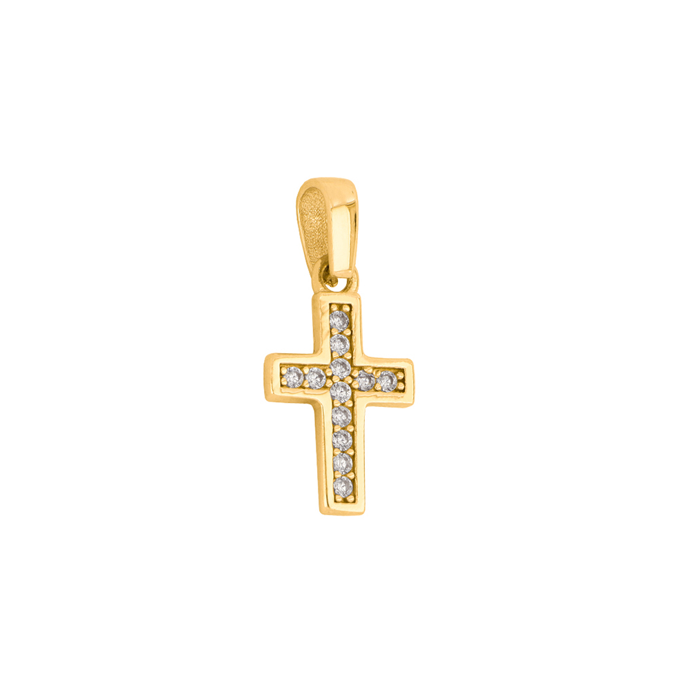 Foto 2 | Cruz Zekie 7196 Oro 14k Amarillo Con Zirconias